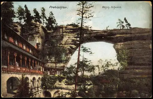 Tetschen-Bodenbach Decín Prebischtor 1910  Stempel: in Oesterreich eingeliefert