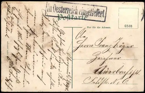 Tetschen-Bodenbach Decín Prebischtor 1910  Stempel: in Oesterreich eingeliefert