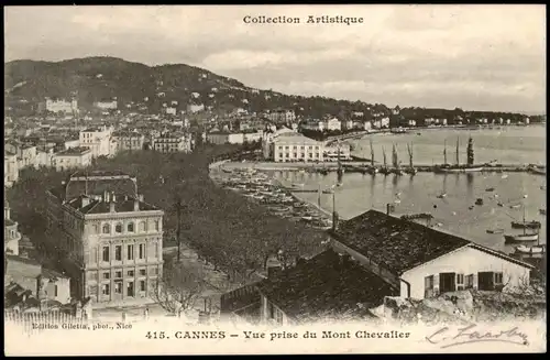 CPA Cannes Vue prise du Mont Chevalier 1908