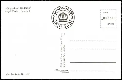 Linderhof-Ettal Mehrbildkarte Innenansichten, Royal Castle Linderhof 1960