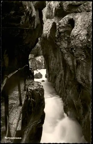 Garmisch-Partenkirchen Partnachklamm Felsen Schlucht mit Wasserfall 1960