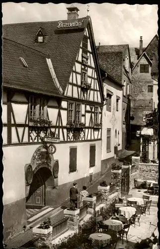 Ansichtskarte Rüdesheim (Rhein) Drosselgasse Partie am Drosselhof 1954