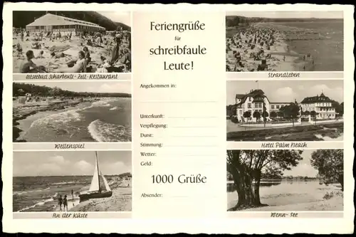 Ansichtskarte Scharbeutz Mehrbild: Strand, Hotel Palm Beach, uvm. 1962