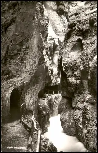 Ansichtskarte Garmisch-Partenkirchen Waterfall/Partnachklamm 1963