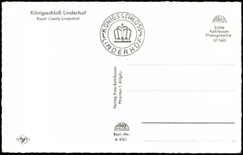 Ansichtskarte Linderhof-Ettal Schloss Linderhof 1961