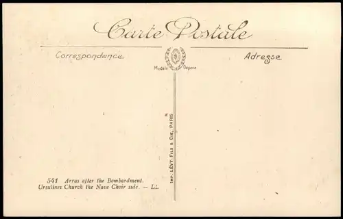 CPA Arras Atrecht APRPS LE BOMBARDEMENT WK1 1916