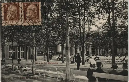 Ansichtskarte Bad Kissingen Kurgarten, belebt 1911