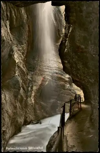 Garmisch-Partenkirchen Partnachklamm Schleiertall Wasserfall Felsen 1960