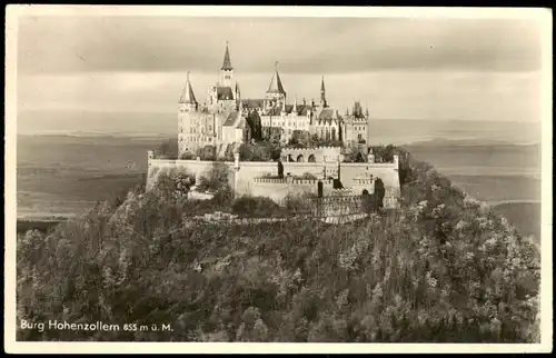 Ansichtskarte Hechingen Burg Hohenzollern Gesamtansicht, Castle 1952