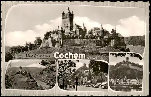 Cochem Kochem Mehrbildkarte mit 4 Ortsansichten u.a. Burg a.d. Mosel 1960
