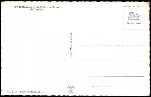 Ansichtskarte Miltenberg (Main) Panorama-Ansicht mit Turmeck 1960