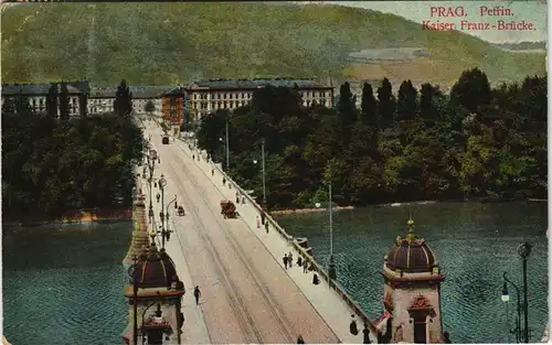 Prager Kleinseite-Prag Malá Strana Praha Petřin. Kaiser Franz-Brücke. 1911