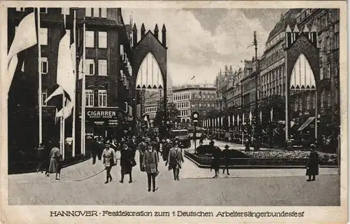 Hannover Festdekoration zum 1. Deutschen Arbeitersängerbundesfest 1928