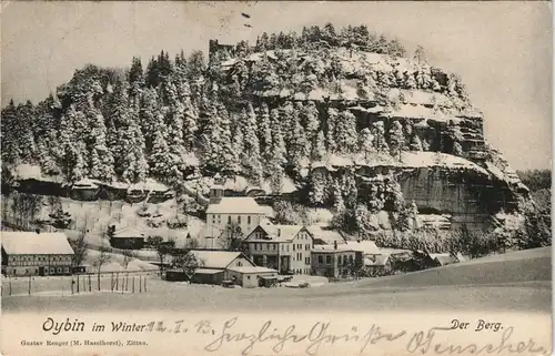 Ansichtskarte Oybin Der Berg im Winter 1913