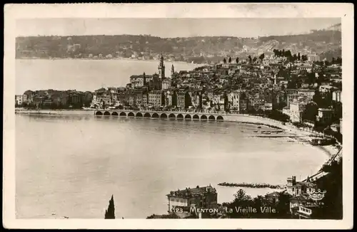 Menton Mentoun/ Mentone Ortspanorama MENTON La Vieille Ville 1948