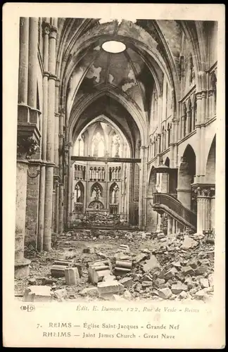 Reims Reims Église Saint-Jacques (Zerstörung im 1. Weltkrieg) 1924