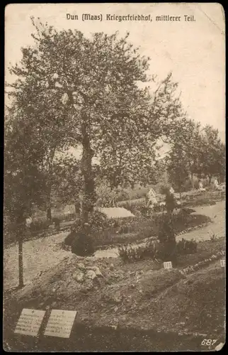 Dun (Maas) Kriegerfriedhof Soldatenfriedhof Westfront 1. WK 1917   Feldpost