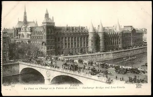 CPA Paris Le Pont au Change et le Palais de Justice 1910