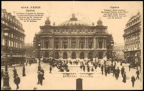 CPA Paris Oper Opéra Oper Opernplatz belebt 1925