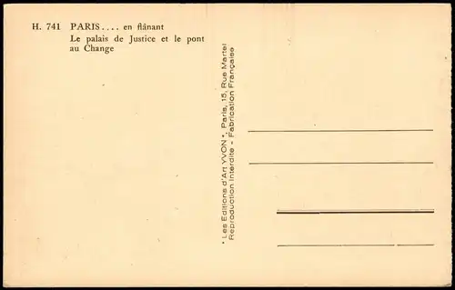 CPA Paris Palais de Justice et le pont, Justizpalast 1930