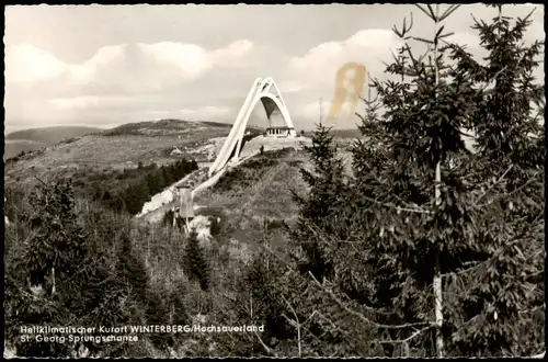 Winterberg Kahler Asten Blick zur Ski-Sprungschanze Hochsauerland 1967