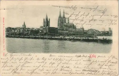 Ansichtskarte Köln Stadt, Behelfsbrücke 1905 Prägekarte