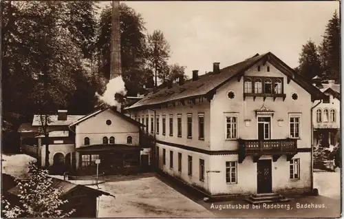 Ansichtskarte Liegau-Augustusbad-Radeberg Badehaus - Fotokarte 1925