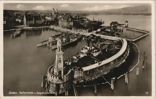 Ansichtskarte Lindau (Bodensee) Luftbild Hofenmolde, Clubhaus - Stadt 1936