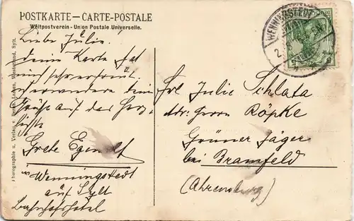 Ansichtskarte Wenningstedt-Braderup (Sylt) Strandleben, Abstieg 1916