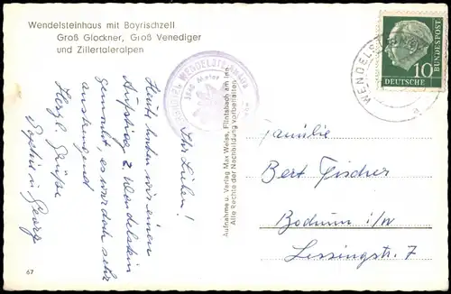 Bayrischzell Wendelsteinhaus, Groß Glockner, Groß  Zillertaleralpen 1955