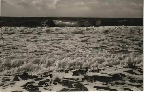 .Mecklenburg-Vorpommern Ostsee/ Baltic Sea - schäumende See Meer Fotokarte 1926