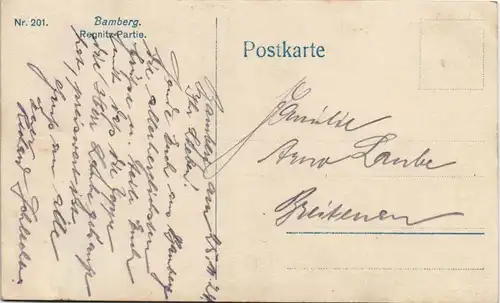 Ansichtskarte Bamberg Regnitz-Partie 1922