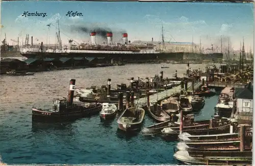 Ansichtskarte Hamburg Hafen, Dampfer 1928