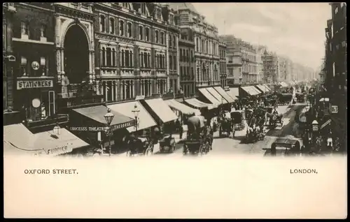 Postcard London Oxford Street, Geschäftsstrasse 1900