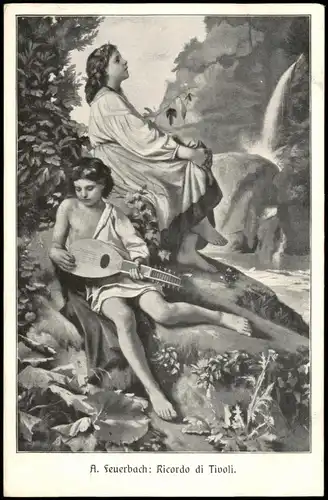 Ansichtskarte  Künstlerkarte Künstler A. Feuerbach: Ricordo di Tivoli 1920