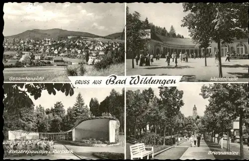 Ansichtskarte Bad Wildungen Mehrbildkarte mit 4 Ortsansichten 1963