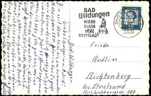 Ansichtskarte Bad Wildungen Mehrbildkarte mit 4 Ortsansichten 1963