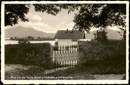 Chiemsee Blick von der Kirche Gstadt a. Chiemsee a. d. Fraueninsel 1950