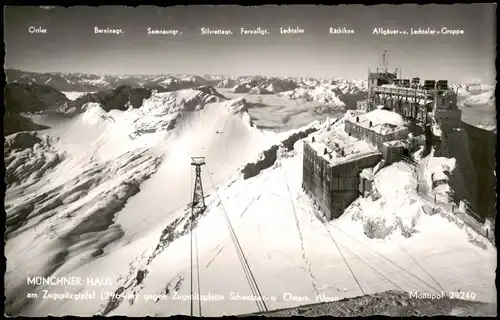 Ansichtskarte Grainau Münchner Haus (Zugspitze) Alpen Panorama 1954