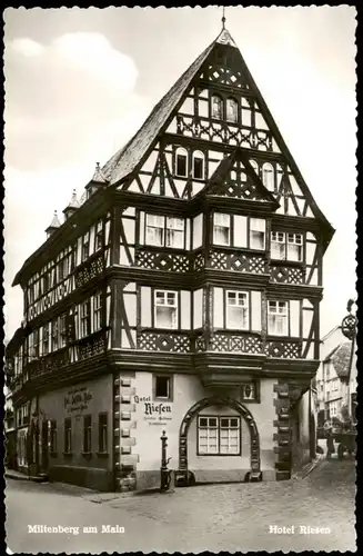 Ansichtskarte Miltenberg (Main) Hotel Riesen, Fachwerkhaus 1957