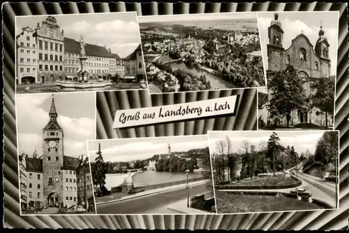 Ansichtskarte Landsberg am Lech Mehrbildkarte mit diversen Ortsansichten 1960