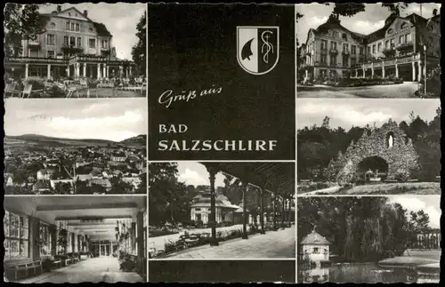 Bad Salzschlirf Mehrbildkarte mit Orts- bzw. Stadtteilansichten 1960