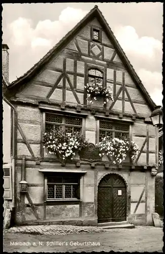 Ansichtskarte Marbach am Neckar Schillers Geburtshaus Straßen Ansicht 1960