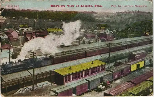 Postcard Latrobe (Pennsylvania) Bahnhof Station 1911