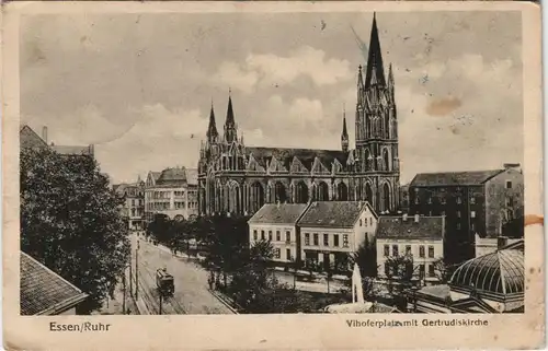 Ansichtskarte Essen (Ruhr) Vihoferplatz 1917  gel. Feldpost