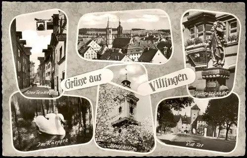 Villingen-Villingen-Schwenningen Mehrbildkarte mit Ortsansichten Villingen 1959