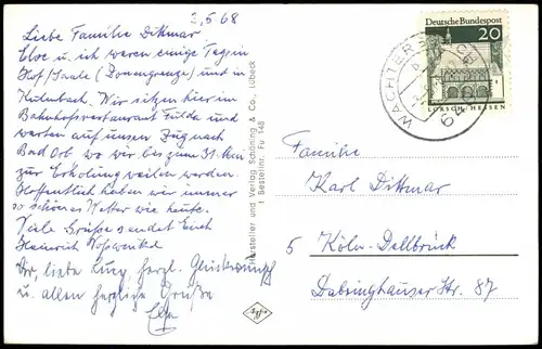 Ansichtskarte Fulda Gruss-Aus-Mehrbildkarte Ortsansichten Fulda 1968