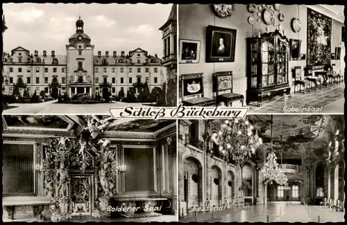 Bückeburg Fürstliches Schloss 4 Foto-Ansichten Mehrbildkarte 1957