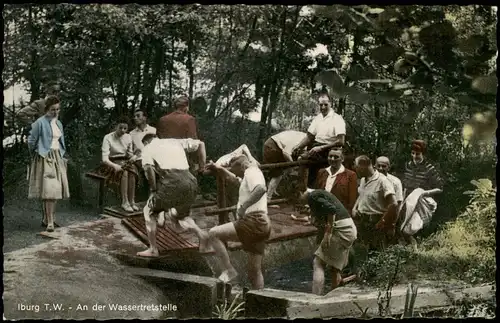 Ansichtskarte Bad Driburg An der Wassertretstelle Kurpark 1955