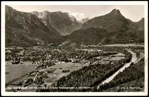 Ansichtskarte Bad Reichenhall Panorama-Ansicht 1954    (mit Bahnpoststempel)